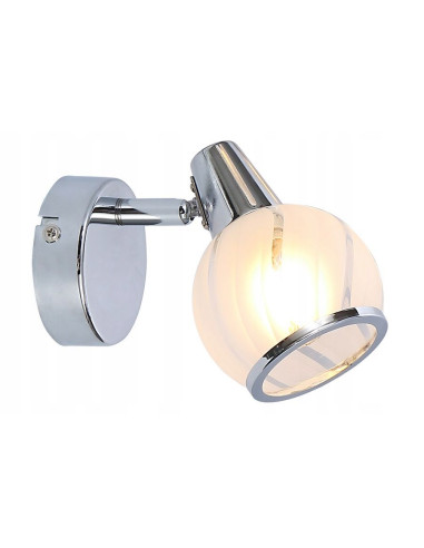 Lampa ścienna MEGAN w chromowanej oprawie z falowanymi detalami - nowoczesny kinkiet do eleganckich wnętrz