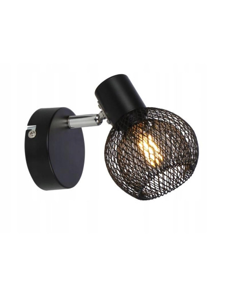 Kinkiet metalowy LORETTO w czerni - elegancka lampa do sypialni i wnętrz w nowoczesnym stylu