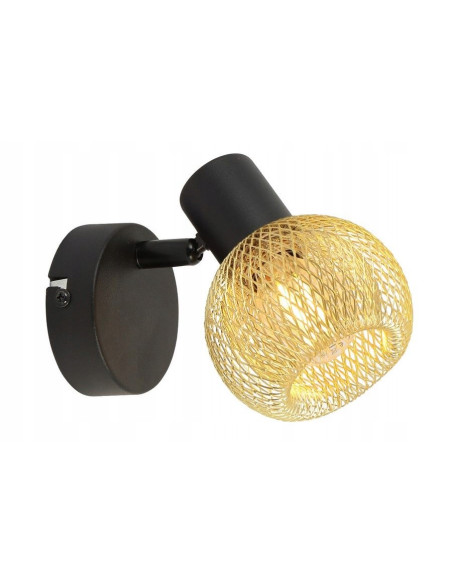 Lampa reflektorowa LORETTO w czarnym i złotym, nowoczesny design do stylowych wnętrz