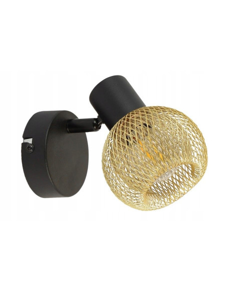 Lampa reflektorowa LORETTO w czarnym i złotym, nowoczesny design do stylowych wnętrz