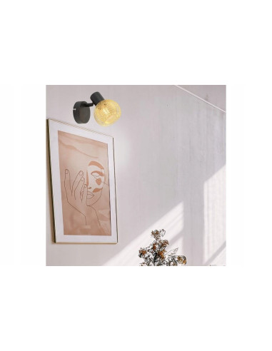 Lampa reflektorowa LORETTO w czarnym i złotym, nowoczesny design do stylowych wnętrz