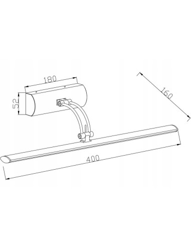 Lampa ścienna LED 40 cm z włącznikiem i regulacją - czarny kinkiet nowoczesny Picture Light marki Reality