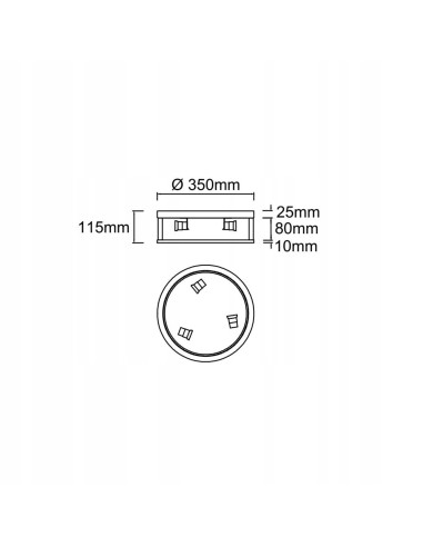 Plafon sufitowy Sandro PL Cromo 35 - chromowany, elegancki element oświetleniowy do nowoczesnych wnętrz