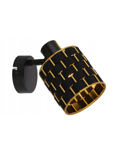 Kinkiet nowoczesny THIAGO w kolorze czarno-złotym, elegancki dodatek do biura i wnętrz domowych
