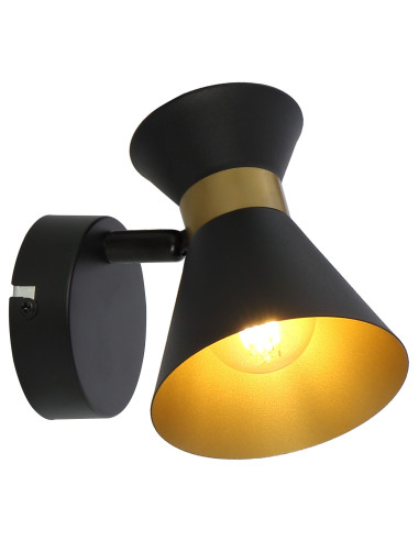 Kinkiet BREDA z metalową obudową i złotymi elementami - elegancka lampa ścienna do salonu, jadalni i kuchni E14 40W