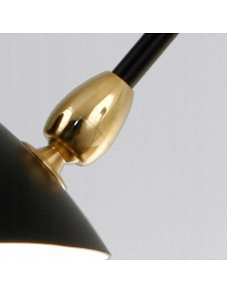 Kinkiet Crane 2W z regulowanymi ramionami, nowoczesny czarny metal, elegancka lampa do sypialni z 2 punktami świetlnymi