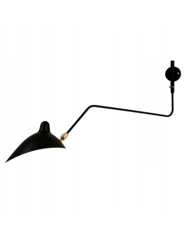Lampa ścienna CRANE-1W z regulowanym ramieniem – minimalistyczny kinkiet do nowoczesnych wnętrz, czarny design