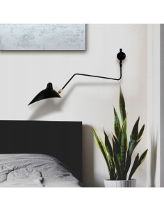 Lampa ścienna CRANE-1W z regulowanym ramieniem – minimalistyczny kinkiet do nowoczesnych wnętrz, czarny design 2