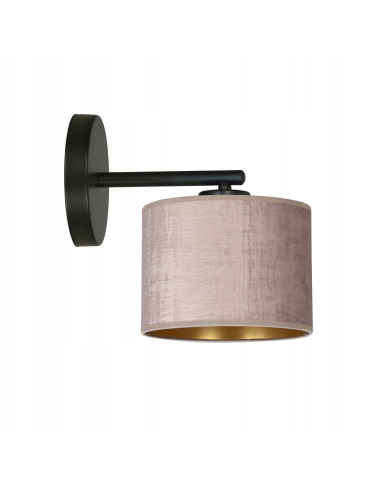 Lampa ścienna HILDE K1 BL z różowym welurowym kloszem – nowoczesne oświetlenie do eleganckiego salonu