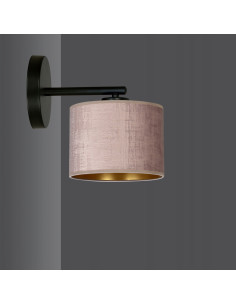 Lampa ścienna HILDE K1 BL z różowym welurowym kloszem – nowoczesne oświetlenie do eleganckiego salonu 2