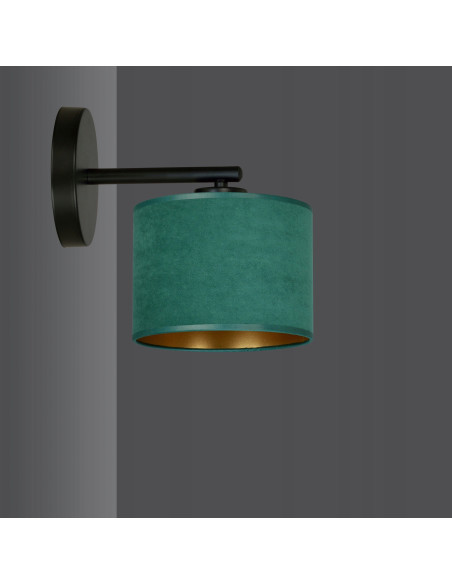 Lampa ścienna HILDE K1 w zielonym metalu - elegancka dekoracja do salonu i biura