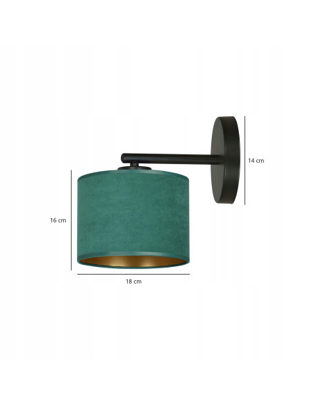 Lampa ścienna HILDE K1 w zielonym metalu - elegancka dekoracja do salonu i biura