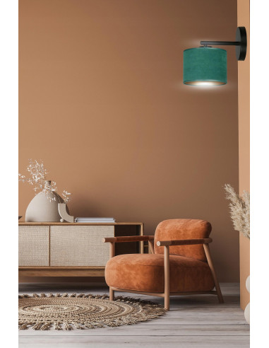 Lampa ścienna HILDE K1 w zielonym metalu - elegancka dekoracja do salonu i biura