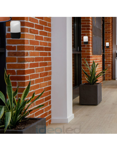 Kinkiet zewnętrzny INDUS LED 12W IP54 - Nowoczesna oprawa do ogrodu i tarasu, biały/czarny, aluminium, 935lm