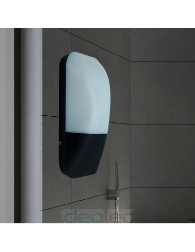 Kinkiet zewnętrzny INDUS LED 12W IP54 - Nowoczesna oprawa do ogrodu i tarasu, biały/czarny, aluminium, 935lm