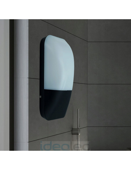 Kinkiet zewnętrzny INDUS LED 12W IP54 - Nowoczesna oprawa do ogrodu i tarasu, biały/czarny, aluminium, 935lm