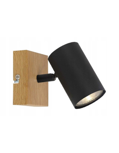 Kinkiet Quentin w stylu skandynawskim - minimalizm metalowo-drewniany w czerni, beżu lub brązie