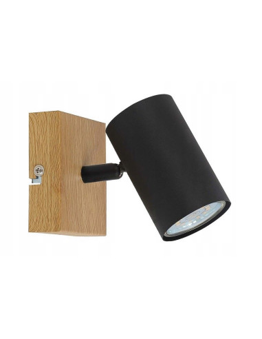 Kinkiet Quentin w stylu skandynawskim - minimalizm metalowo-drewniany w czerni, beżu lub brązie