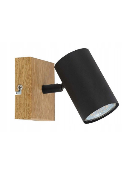 Kinkiet Quentin w stylu skandynawskim - minimalizm metalowo-drewniany w czerni, beżu lub brązie