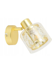 Kinkiet Elmo w złocie z kryształami – eleganckie oświetlenie glamour z podwójnym kloszem do każdego wnętrza 2