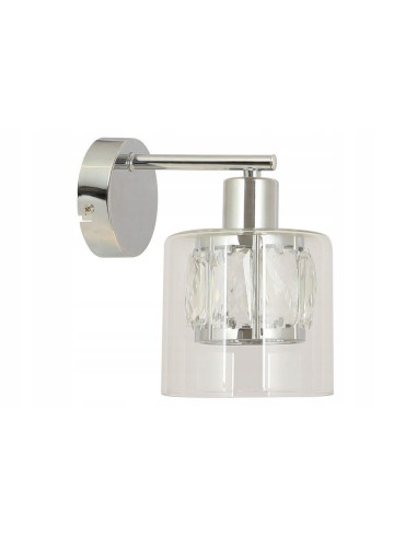 Kinkiet kryształowy Elmo w srebrnym kolorze - luksusowe oświetlenie do sypialni i eleganckich wnętrz