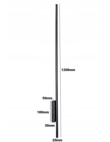 Lampa Łazienkowa LUNA LED 120 cm Czarna IP54 - Nowoczesne Oświetlenie do Lustra i Umywalki od ProVero