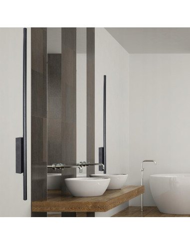 Kinkiet zewnętrzny LUNA LED IP54 - nowoczesne oświetlenie tarasowe, czarny, 12W, 780 lm, elegancja i funkcjonalność.