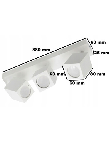 Kinkiet QUANTUS III - elegancka lampa LED GU10 z potrójnym reflektorem do nowoczesnych wnętrz i sypialni