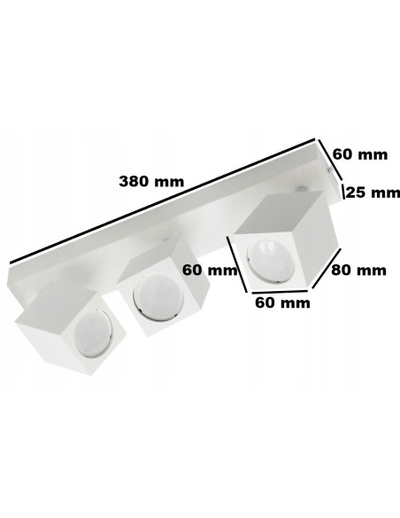 Kinkiet QUANTUS III - elegancka lampa LED GU10 z potrójnym reflektorem do nowoczesnych wnętrz i sypialni