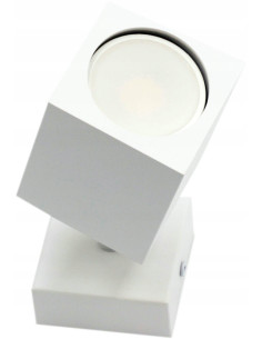 Reflektor ścienny QUANTUS I - minimalistyczny kinkiet do oświetlenia lustra, biały, regulowany, aluminiowy.