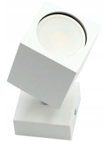 Reflektor ścienny QUANTUS I - minimalistyczny kinkiet do oświetlenia lustra, biały, regulowany, aluminiowy.