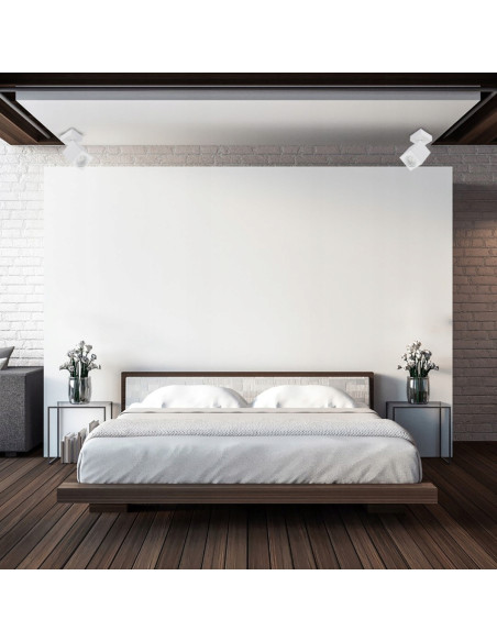 Reflektor ścienny QUANTUS I - minimalistyczny kinkiet do oświetlenia lustra, biały, regulowany, aluminiowy.