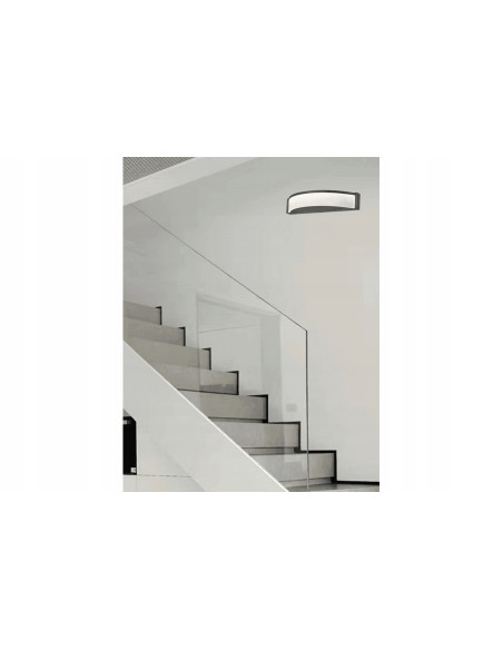 Nowoczesny kinkiet LED w półokrągłym kształcie - elegancka lampa do klatki schodowej i przedpokoju w kolorze czarnym.