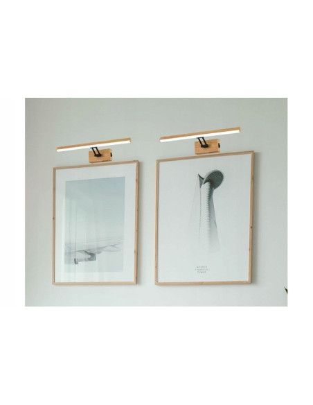 Kinkiet LED Lester z drewnianym wzorem - 60 cm, nowoczesny design, dostępny w trzech kolorach do wnętrz skandynawskich.