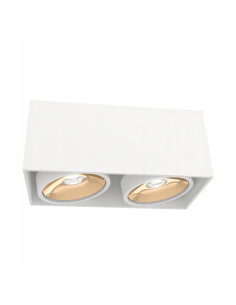 Lampa sufitowa Cardi II Bianco / Ufo Gold - Nowoczesny plafon 2-punktowy Orlicki Design do jadalni i salonu