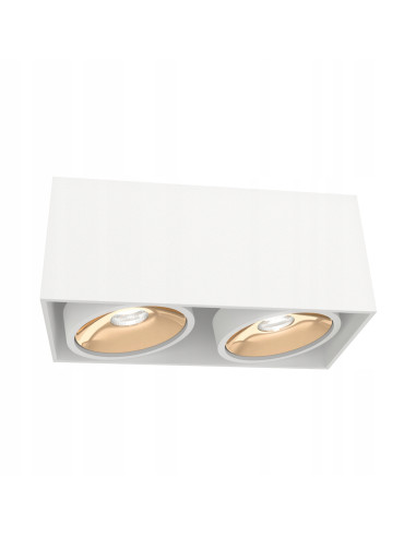 Lampa sufitowa Cardi II Bianco / Ufo Gold - Nowoczesny plafon 2-punktowy Orlicki Design do jadalni i salonu