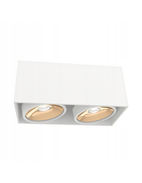 Lampa sufitowa Cardi II Bianco / Ufo Gold - Nowoczesny plafon 2-punktowy Orlicki Design do jadalni i salonu