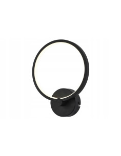 Lampa LED RING Black, nowoczesny kinkiet 8W, 640lm, energooszczędna, do sypialni i salonu, elegancki design.