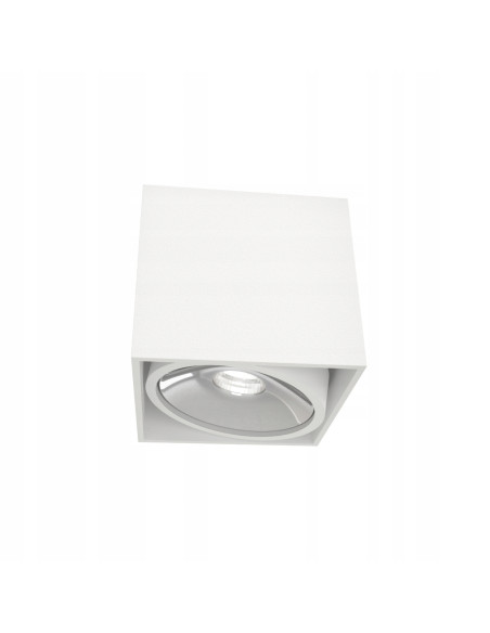 Lampa sufitowa Cardi I Bianco / Ufo Cromo - minimalistyczny plafon LED GU10 w białym i srebrnym kolorze