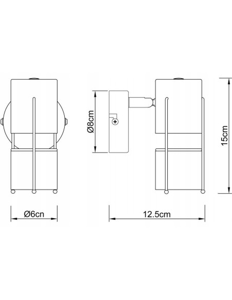 Kinkiet industrialny Scottie z bursztynowym szkłem - czarny, regulowany, nowoczesny do loftowych wnętrz
