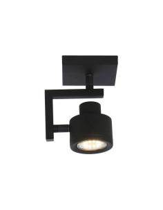 Kinkiet Alenis 2 czarny z regulowanym reflektorem – nowoczesne oświetlenie do korytarza i nad lustrem