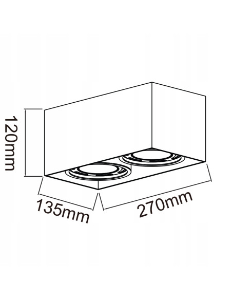 Lampa sufitowa Cardi II Nero / Ufo Bianco z dwoma źródłami światła GU10 - elegancki design czarno-biały