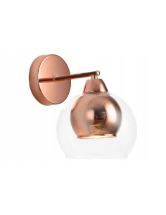 Kinkiet Clara E27 w kolorze miedzianym – nowoczesna lampa ścienna w stylu vintage do sypialni i wnętrz.