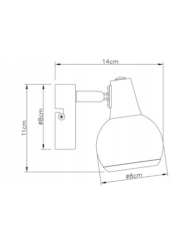 Elegancki reflektor ścienny Loris w czerni z kloszem - stylowe oświetlenie do korytarza i klatki schodowej