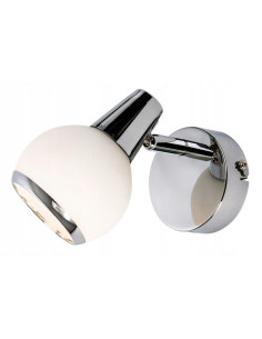 Kinkiet Loris - nowoczesna lampa ścienna z białym kloszem i chromowanym wykończeniem, idealna do każdego wnętrza