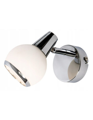 Kinkiet Loris - nowoczesna lampa ścienna z białym kloszem i chromowanym wykończeniem, idealna do każdego wnętrza