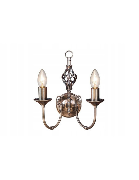 Kinkiet Aimee - elegancka lampa ścienna w złotym kolorze do sypialni i holu, 2 gniazda E14, stylowy design.