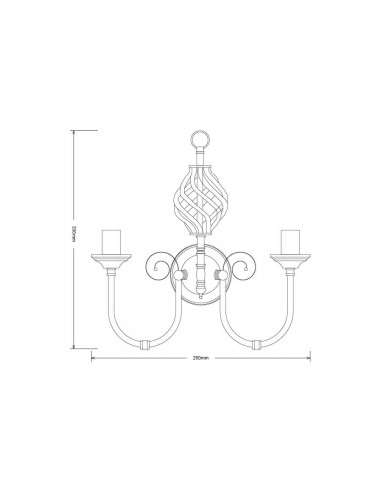 Kinkiet Aimee - elegancka lampa ścienna w złotym kolorze do sypialni i holu, 2 gniazda E14, stylowy design.