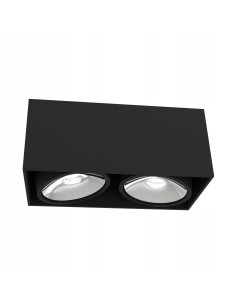 Plafon natynkowy Cardi II Nero / Ufo Cromo 2-punktowy, czarny i srebrny - nowoczesne oświetlenie do wnętrz