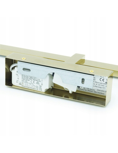 Nowoczesna lampa łazienkowa VENUS 8W 40cm LED w kolorze złotym - elegancki kinkiet do lustra ProVero